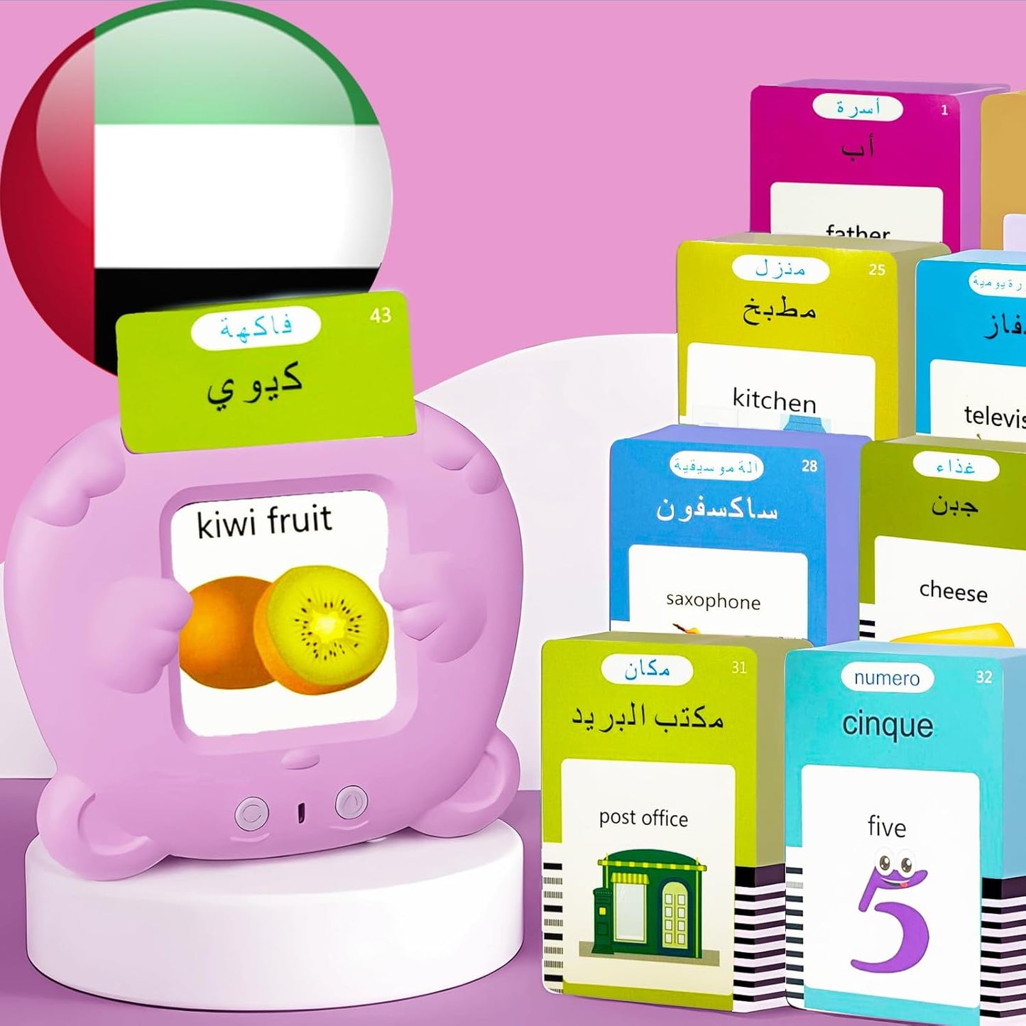 English Flash Cards Bilingual - Japanese Talking Flash Cards for Kids, Pocket Speech for Toddlers 3-12, 510 Sight Words of 31 Varieties, Sensory Toys Children with Autism (Japanese, Blue)