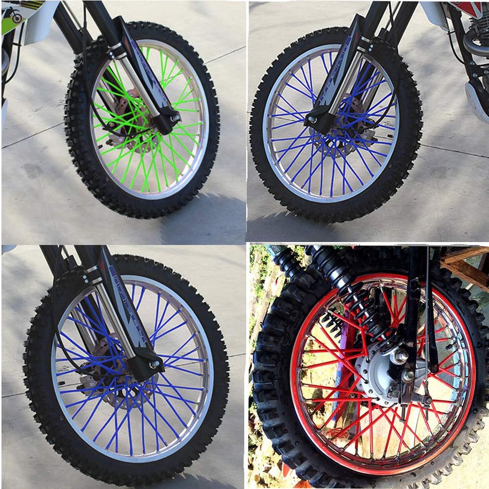 Super Pop Bicycle Spoke Skins Wraps Compatible with Schoolmate Bike Fans- Colorful Bike Wheel Decoration-72 Pcs(Red)