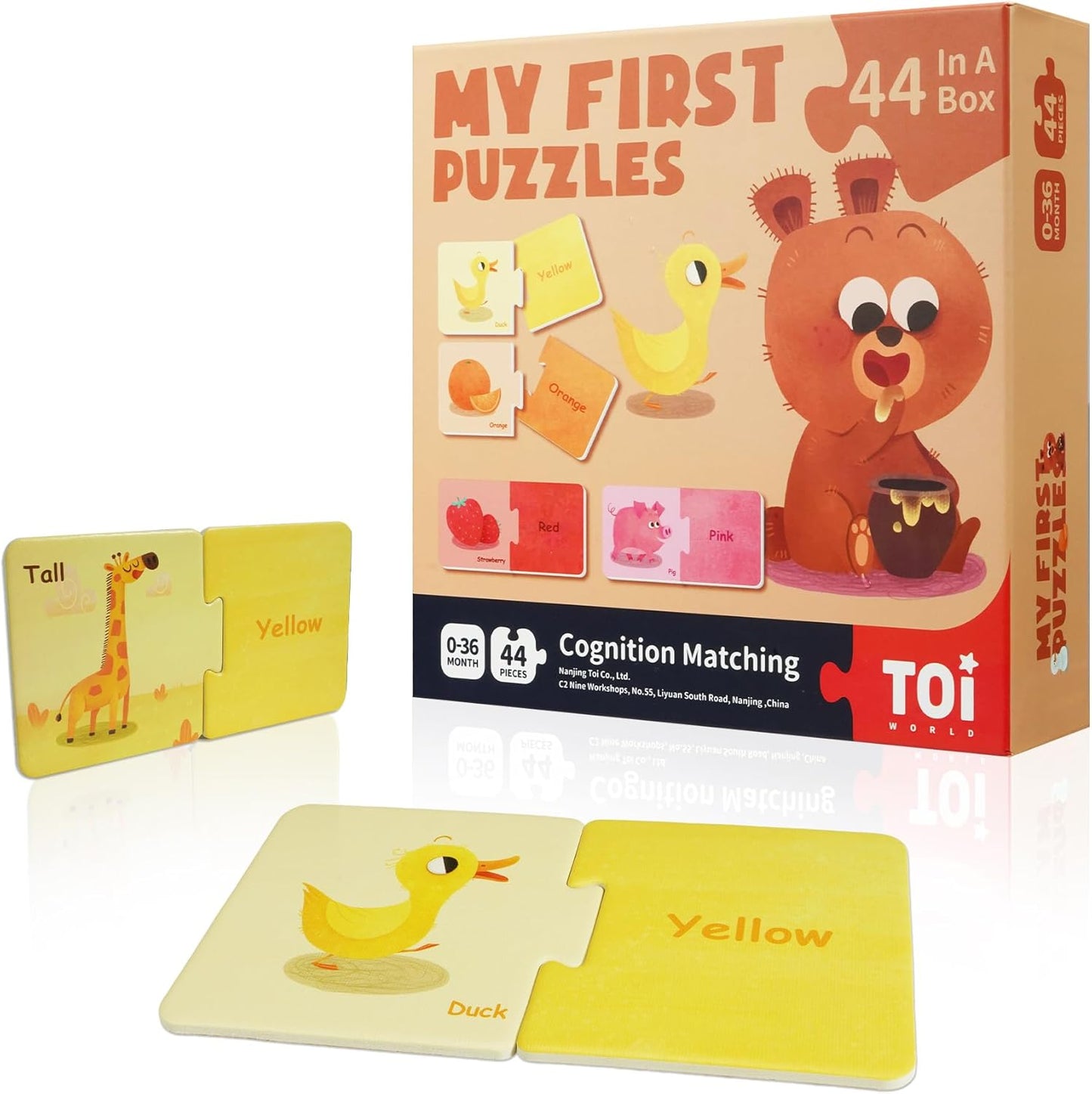 Toi 6 Packs Large Piece Toddler Jigsaw Puzzles for Kids Aged 2.5+, Animal Shaped Floor Puzzles for Beginner, Preschool Learning Game for Boys Girls, Traffic