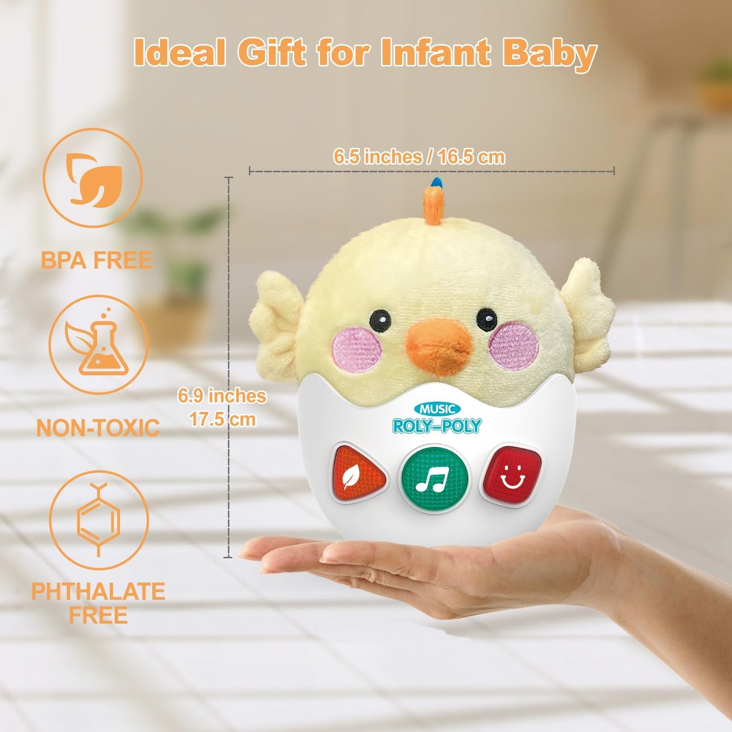 LTKFFFdp Baby Toys for Toddlers 1-3, Animal Plush Musical Toy, Nesting Cups Shape Sorter for Infant 6 to 12-18 Months, Learning Toy with Rattle, Birthday Gifts for Kids 9-12 Month Girl Boy