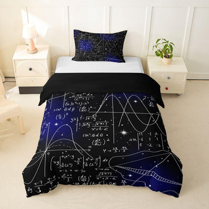 Erosebridal Chemistry Lab Bedding Set Twin Size Chemical Equation Duvet Cover for Boys Girls Chemical Elements Science Theme Comforter Cover Teens Kids Science Students Bedding School Dorm Room Decor