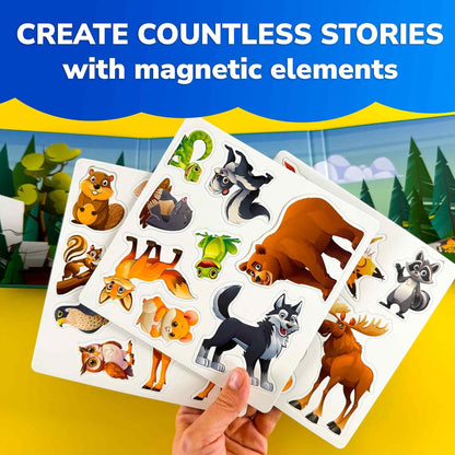 QUOKKA Travel Magnetic Puzzles for Toddlers 1-3 – 20+Pcs Farm Toy Game with Extra-Long Play Book – Fun Travel Game for Kids Ages 3-5 – Strong Magnets for Car Activities – Fun Toddler Puzzle Ages 2-4