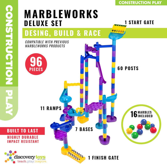Discovery Toys MARBLEWORKS Marble Run Starter | Kid-Powered Learning | STEM Educational Building Block Toy Learning & Childhood Development 5 Years Old and Up