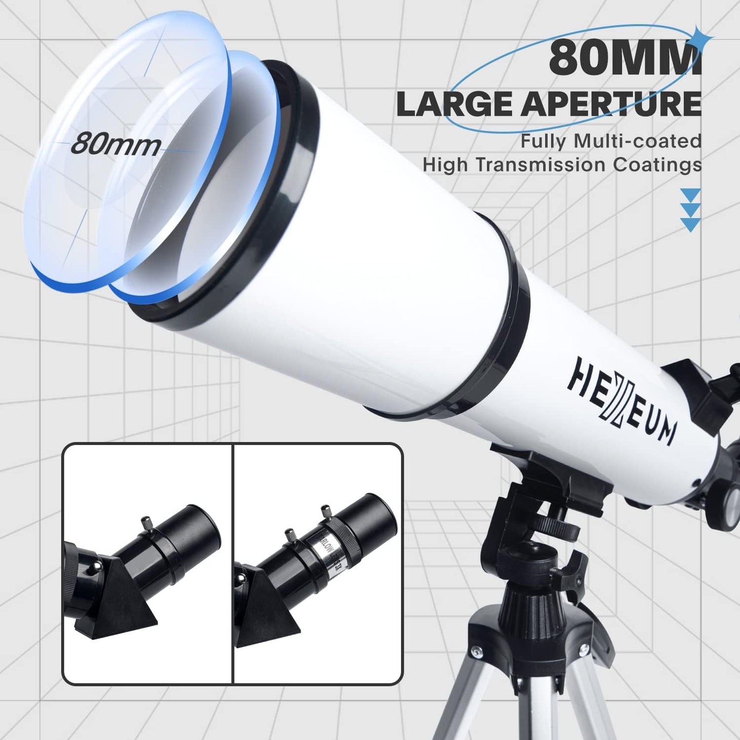 Koolpte Telescope 80mm Aperture 600mm - Astronomical Portable Refracting Telescope Fully Multi-Coated High Transmission Coatings AZ Mount with Tripod Phone Adapter, Wireless Control, Carrying Bag.