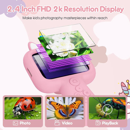 Magnify 2.4" Microscope for Kids, 600X-4800X Handheld Digital Miniscope, Portable Pocket Magnification Microscope Photo & Video | Education Toys for Age 3 4 5 6 7 8 9 10 Girls Boys