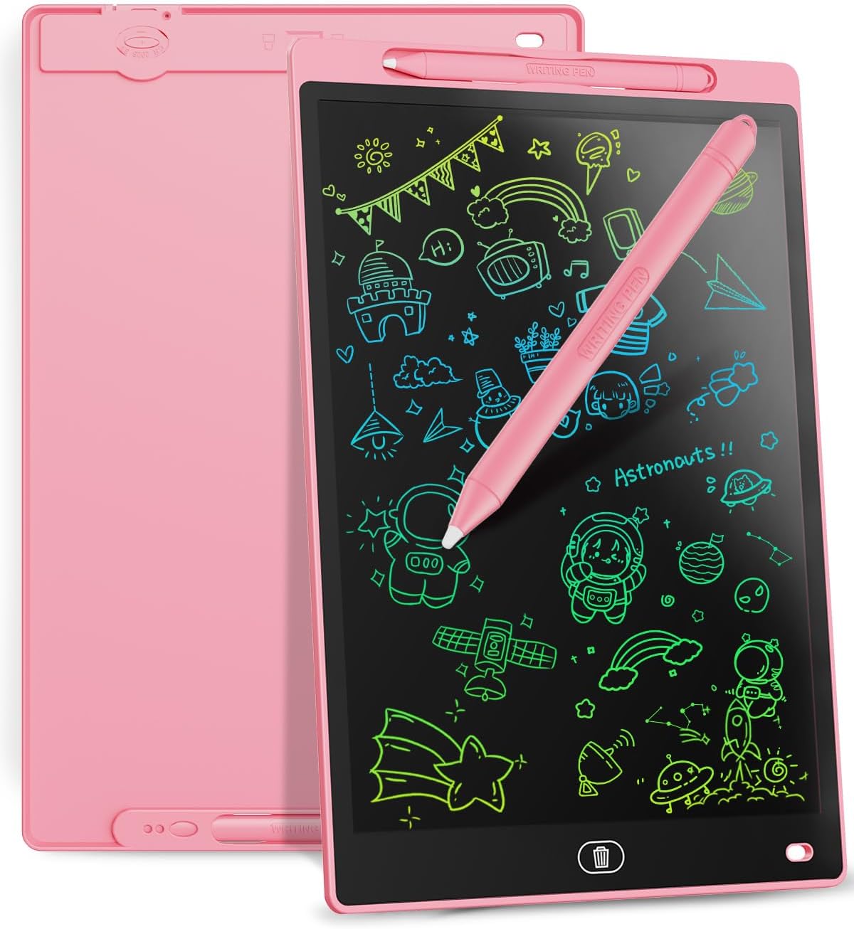 [2 Pack] Genialba LCD Writing Tablet 12-Inch Colorful Doodle Board, Toddler Learning Educational Toys Gifts for 3-8 Years Old Girls and Boys, Electronic Drawing Pad for Kids (Pink&Blue)