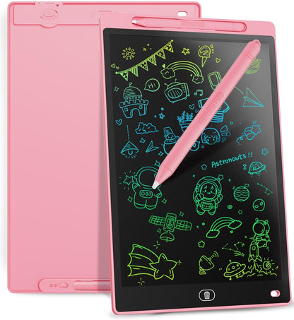 [2 Pack] Genialba LCD Writing Tablet 12-Inch Colorful Doodle Board, Toddler Learning Educational Toys Gifts for 3-8 Years Old Girls and Boys, Electronic Drawing Pad for Kids (Pink&Blue)