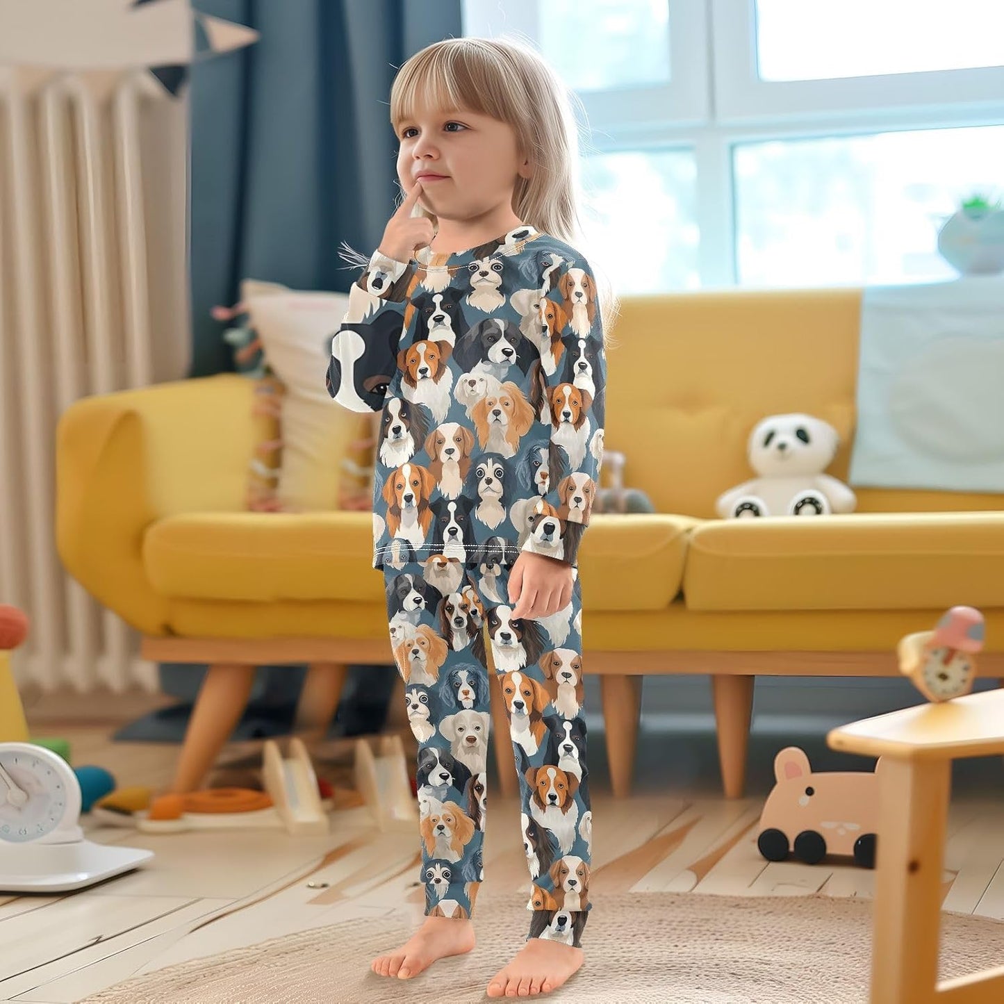 ALAZA Shark Starfish Palm Tree 2 Piece Pajama Set Long Sleeve Top and Pants Sleepwear Unisex - Colors A