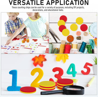 Yardwe 2sets Calculate Discs Math Counters for Number Counting Blocks for Color Educational Math Counters Counting Chips Cubes Math 100pcs*2