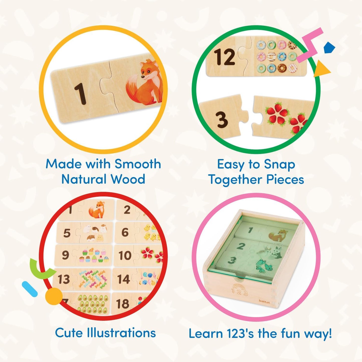 Battat – One – Match Puzzle – Alphabets Wooden Puzzle for Toddlers – Wooden Toys – Educational Toys – 3+ Years– Self Correcting Puzzles with Storage Box ABC