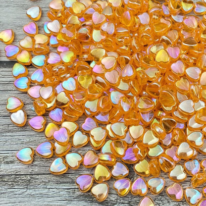 400 PCS Acrylic Heart Shape Beads AB Colors Heart Pony Spacer Beads for Jewelry Making DIY Bracelet Earring Necklace Key Chains(Deep Pink)