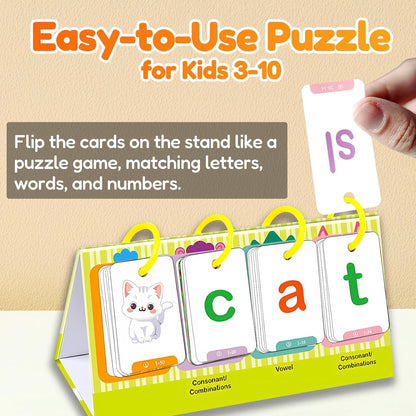 Kids Learning Calendar Set - Sentence Building Pocket Chart, Descriptive Word Games Flash Cards for Phonics Practice, Puzzle Pocket Chart for Classroom Homeschool Kindergarten (Sentence)