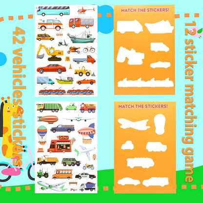 Jelly Sticker Books for Toddlers 2-4 Years, Reusable Sticker Book for Kids 1-3, Toddler Easter Basket Stuffers＆Travel Essentials Animals Stickers for Kids Toddler Plane Activities (Animals)