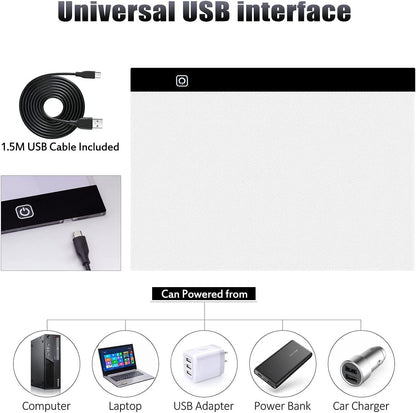 SevenFish B4 Diamond Painting Tools LED Light Box, Ultra-Thin Adjustable Brightness Diamond Art Light Board Light Pad for Tracing, Drawing, Sketching, Animation, Stenciling, 5D Diamond Painting