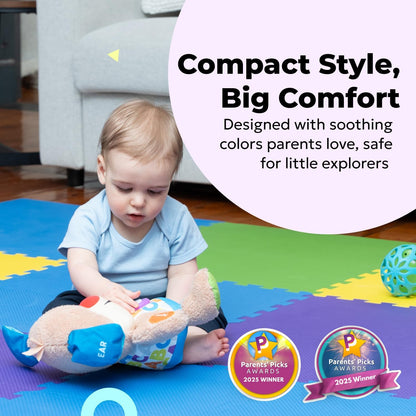 MioTetto Baby Play Mat, Soft Foam Floor Tiles for Kids. Adjustable Interlocking Foam Tiles, Fits with 50x50 Playpen Baby mat for Crawling & Development, Safe & Non-Toxic Playmat for Babies 6-12 Months