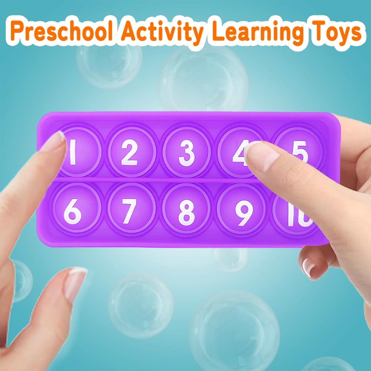 Ten Frame Popper, Math Fidget Sensory Toys, Ten-Frame Counting Toy, Educational Toy for Kids, Classroom Group Learning Activities for Toddler(Pack of 10)