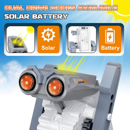 21 in-1 Solar Robot Building Kit STEM Gift for Kids 8-13, DIY Educational Science Robotics Toy Battery Solar Powered STEM Building Toy Set with 210 Pieces