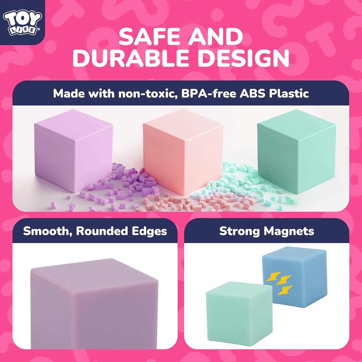 64PCS Magnetic Blocks, Magnetic Building Blocks for Kids Ages 3 4 5 6 Year Old, Magnet Cubes, Autism Montessori Toys, Preschool STEM Educational Sensory Magnet Toys Gifts for Kids 3-5 4-8