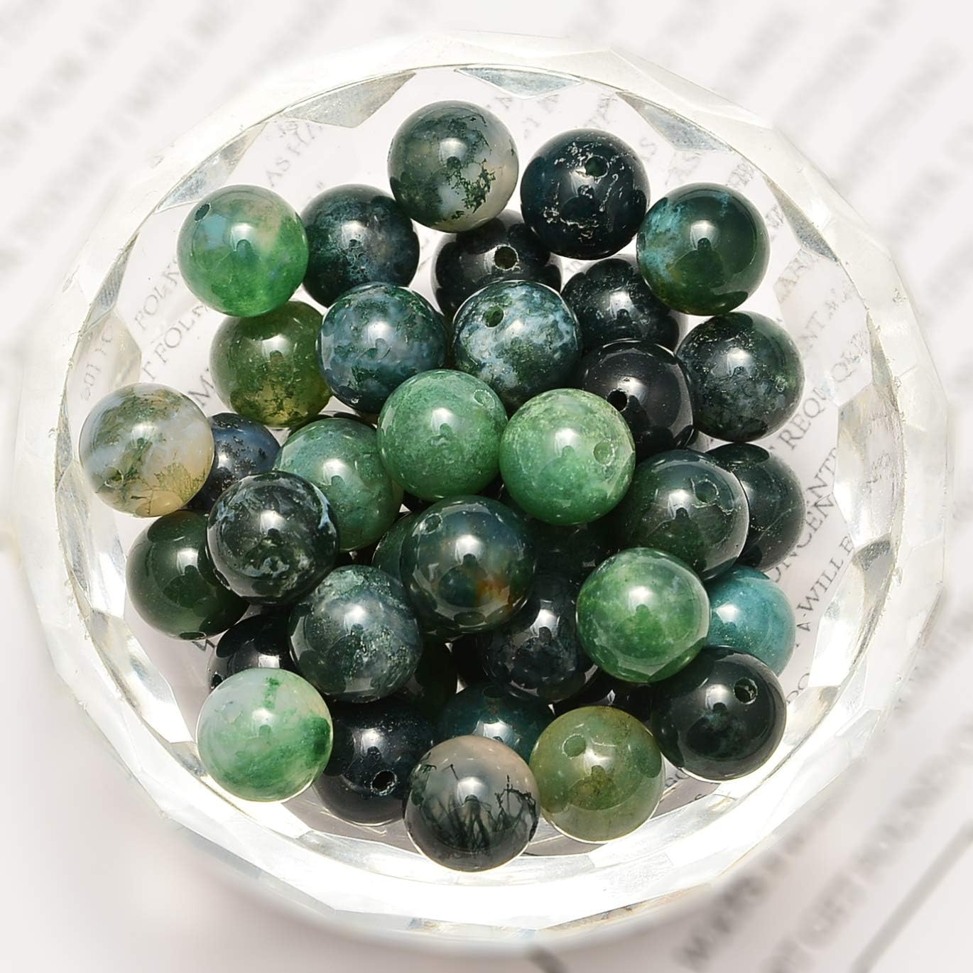 NCB 100pcs Original Natural Stone Beads Gemstone Round Loose Beads 6mm 8mm 10mm (Blue Aventurine, 6mm 100Beads) - Colors B