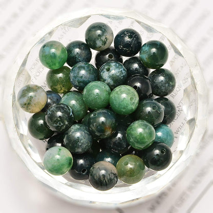 NCB 100pcs Original Natural Stone Beads Gemstone Round Loose Beads 6mm 8mm 10mm (Blue Aventurine, 6mm 100Beads) - Colors B