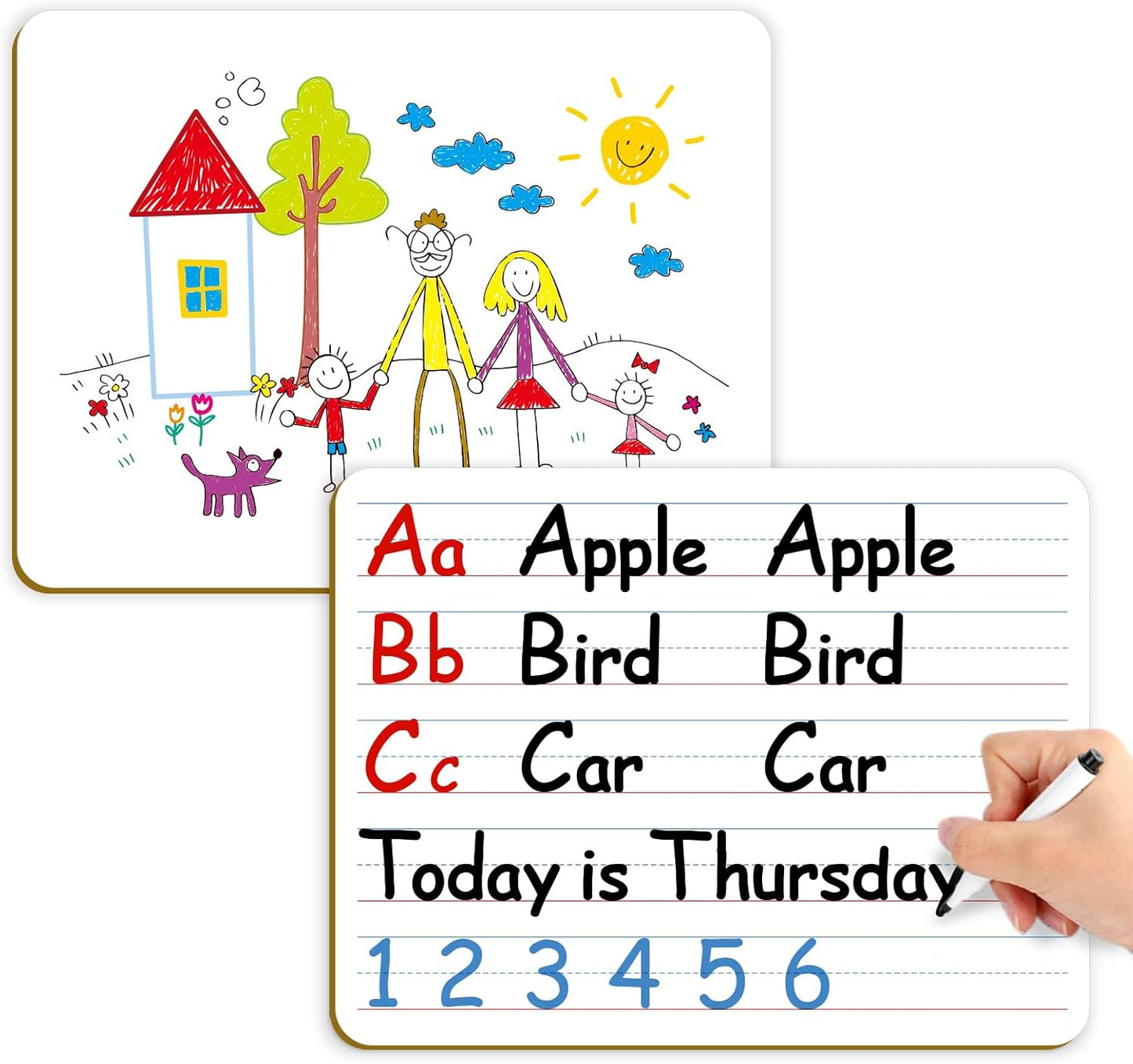 Aizweb 12 Pack Dry Erase Board Card,9" x 12" Small Whiteboard Number Line 120 Numbers Chart Ten Frame,Math Manipulatives Addition Subtraction Game for Student Classroom Must Haves Teacher Supplies