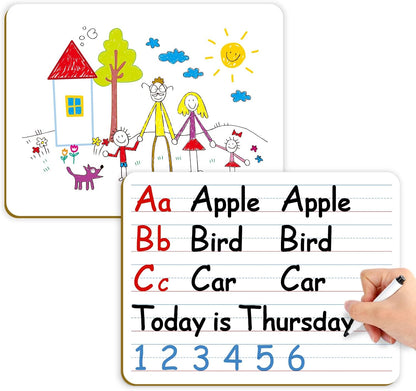 Aizweb 12 Pack Dry Erase Board Card,9" x 12" Small Whiteboard Number Line 120 Numbers Chart Ten Frame,Math Manipulatives Addition Subtraction Game for Student Classroom Must Haves Teacher Supplies