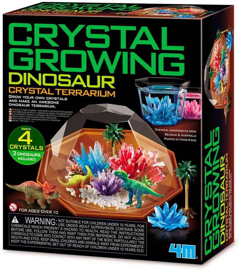 4M Dino Crystal Terrarium, Crystal Growing Science and Activity Kit with a Dinosaur Theme, for Ages 10+, STEM for Boys and Girls