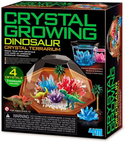 4M Dino Crystal Terrarium, Crystal Growing Science and Activity Kit with a Dinosaur Theme, for Ages 10+, STEM for Boys and Girls