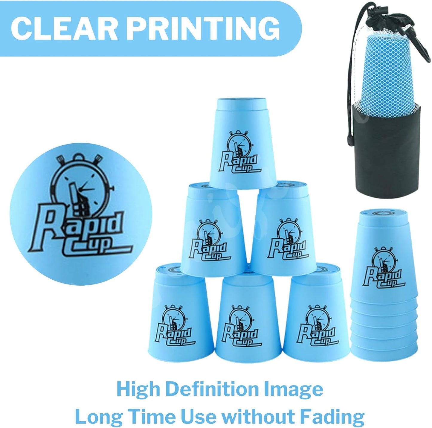 Lancisism 48Pcs Quick Stacking Cups Set, BPA-Free Material Sports Training Stacking Cup Game, Classic Family Game for Teens Adults Idea (12 Blue & 12 Green & 12 Purple & 12 Red)