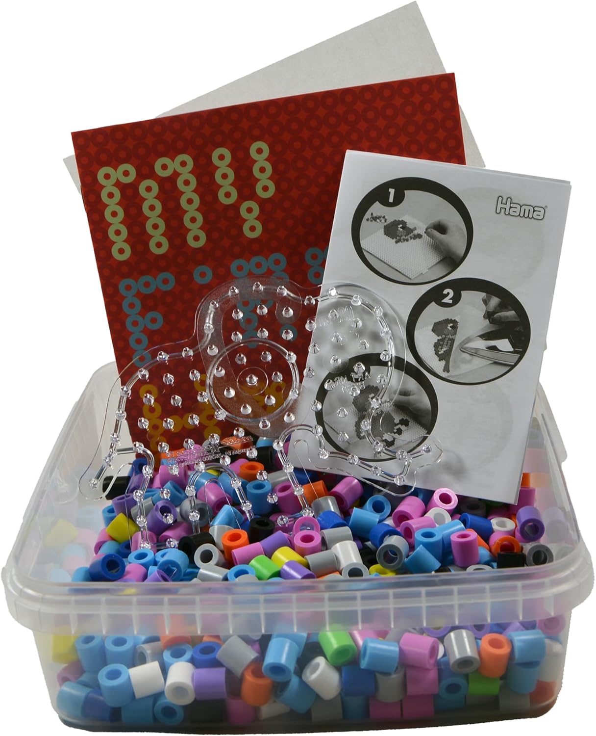 Hama Perlen 8753 Ironing Beads Box with Approx. 600 Maxi Beads, Small Elephant Pin Plate, Ironing Paper, for Children from 3 Years