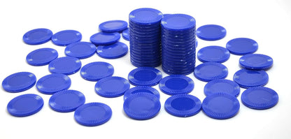 Smartdealspro 64pcs 32mm/1.26 Inch Opaque Plastic Learning Counters Disks Mini Poker Chips Game Tokens with Storage Box (Red)