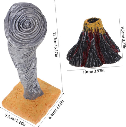 TOYANDONA 2Pcs Artificial Volcano and Tornado Model Natural Disaster Science for Home School Classroom Educational Exploration
