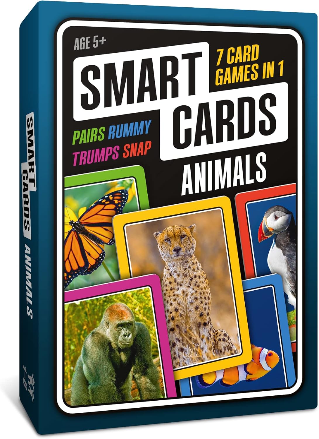SMART CARDS DINOSAURS Card Game - Matching Pairs, Snap, Trumps, Rummy, Happy Families (7 Games To Play) | Travel Game, Gift, Stocking Stuffer | for Adults, Kids, Boys, Girls | Age 5+, 1-8 Players