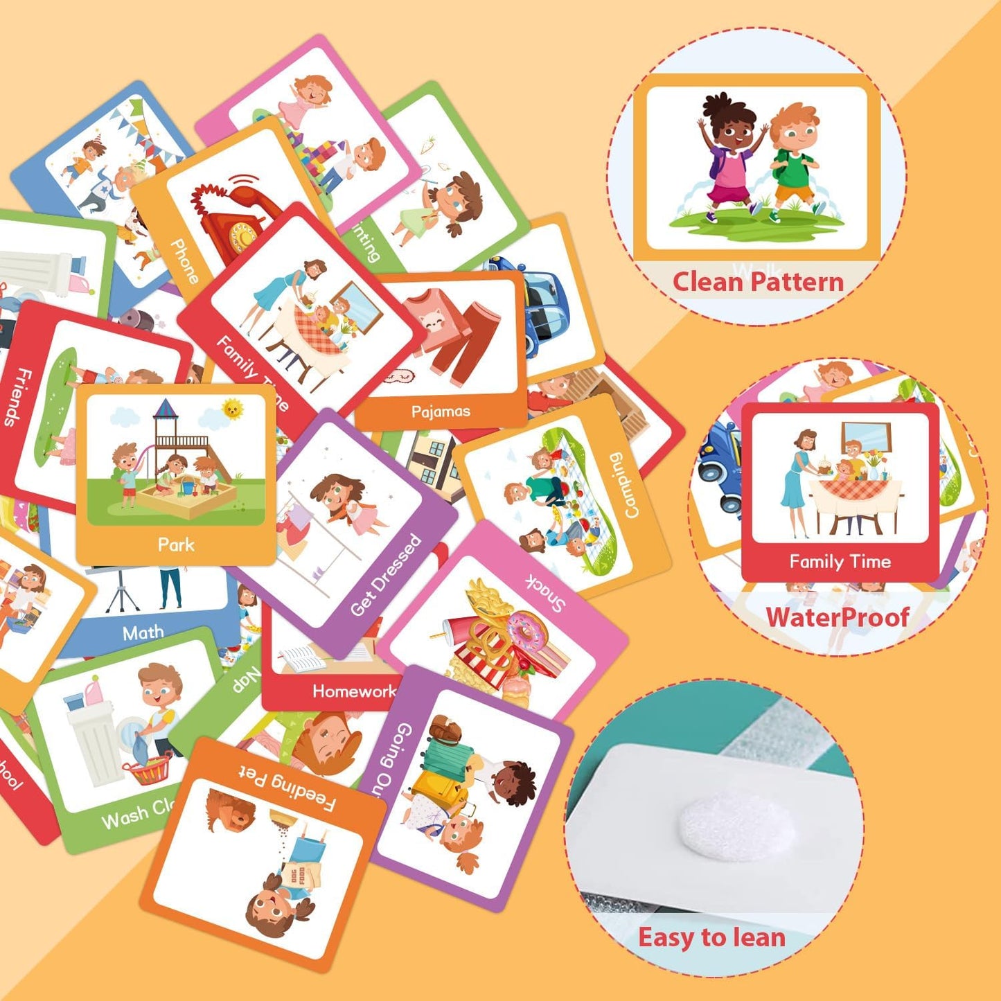 Visual Schedule Cards for Children Non-Verbal Communication Aids Colorful Daily Routine Planner Cards for Home, School, Therapy, DailyCards