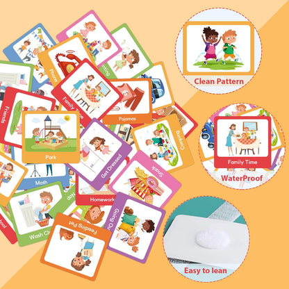 Visual Schedule Cards for Children Non-Verbal Communication Aids Colorful Daily Routine Planner Cards for Home, School, Therapy, DailyCards