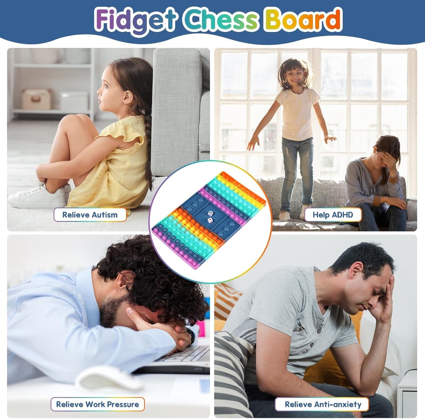 Pop Games Sensory Fidget Toy, Pop Board Math Games for Kids Family Games Multiplication Game, Stress Relief Toys Learning for Girls Boys with Autism Gifts for Grandkids
