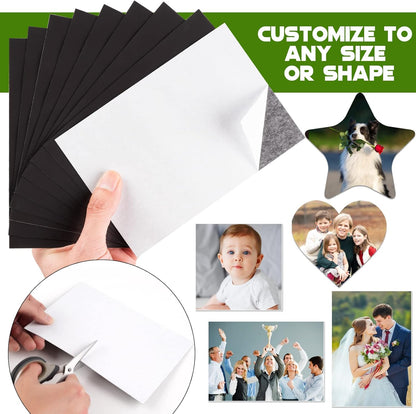 Adhesive Magnetic Sheets for Letter Size 8.5x11 (Pack of 8),Magnet Sheets with Self-Stick Adhesive for Home/Classroom/Office,Easy Cut DIY Paper Craft Magnet