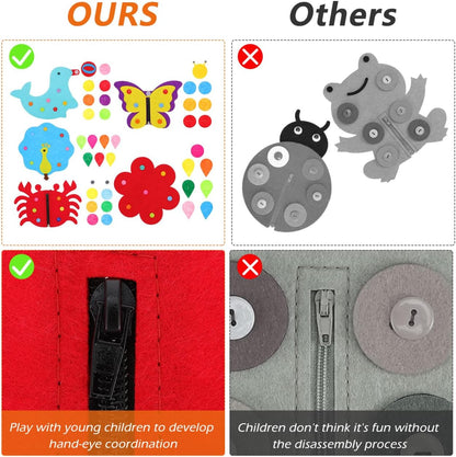 Kisangel 5pcs Educational Button Toys, Kids Button Board Zipper Toy Learning Plaything for Fabric Non-woven Basic Life Fine Motor Skills