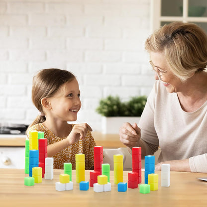 Wettarn 2000 Pieces Plastic Counting Cubes Small Centimeter Cubes for Classroom Preschool Teaching Classification Measurement Learning, 5 Colors