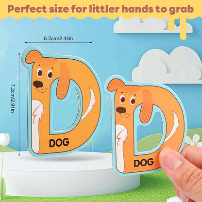 Thboxes 26 A-Z Objects Fridge Magnets for Toddlers,Large Size Colorful Refrigerator Magnets Magnetic Toys Cute Kids Learning Toys Preschool Educational Gifts for Kids Toddlers 3-5