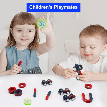 Science Magnet Kits for Kids: Educational Magnet Science Projects Experiment Tools Physics Lab Kits Includes Bar/Ring/Horseshoe/Compass/Iron Powder