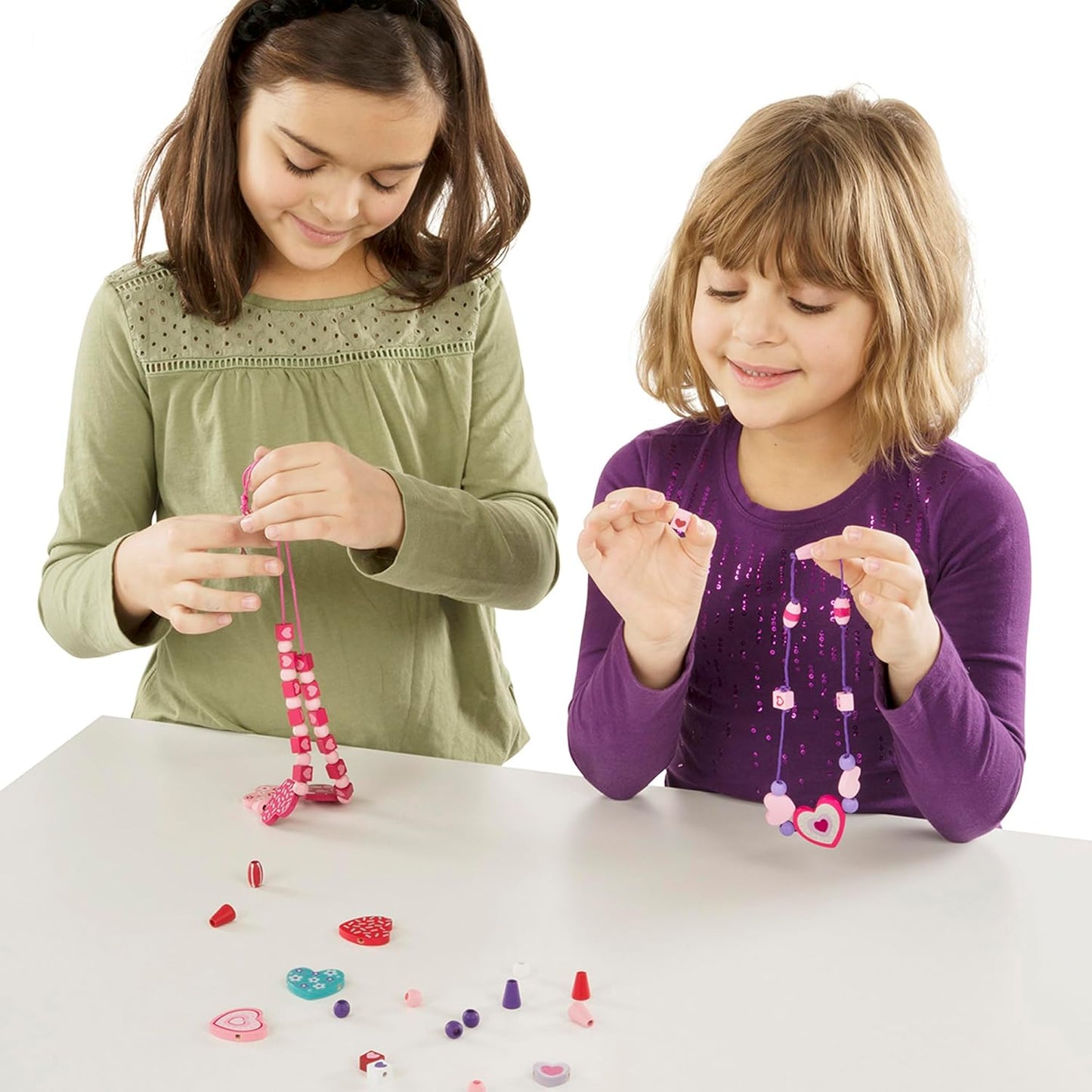 Melissa & Doug Sweet Hearts and Butterfly Friends Bead Set of 2-250+ Wooden Beads