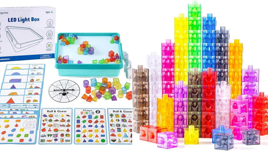 Tracing Lightbox for Kids – Shine Bright Tracing Light Box,Translucent Linking Cubes – Engaging Math Toy,Light Table Manipulatives for Early Learning and Creative Play