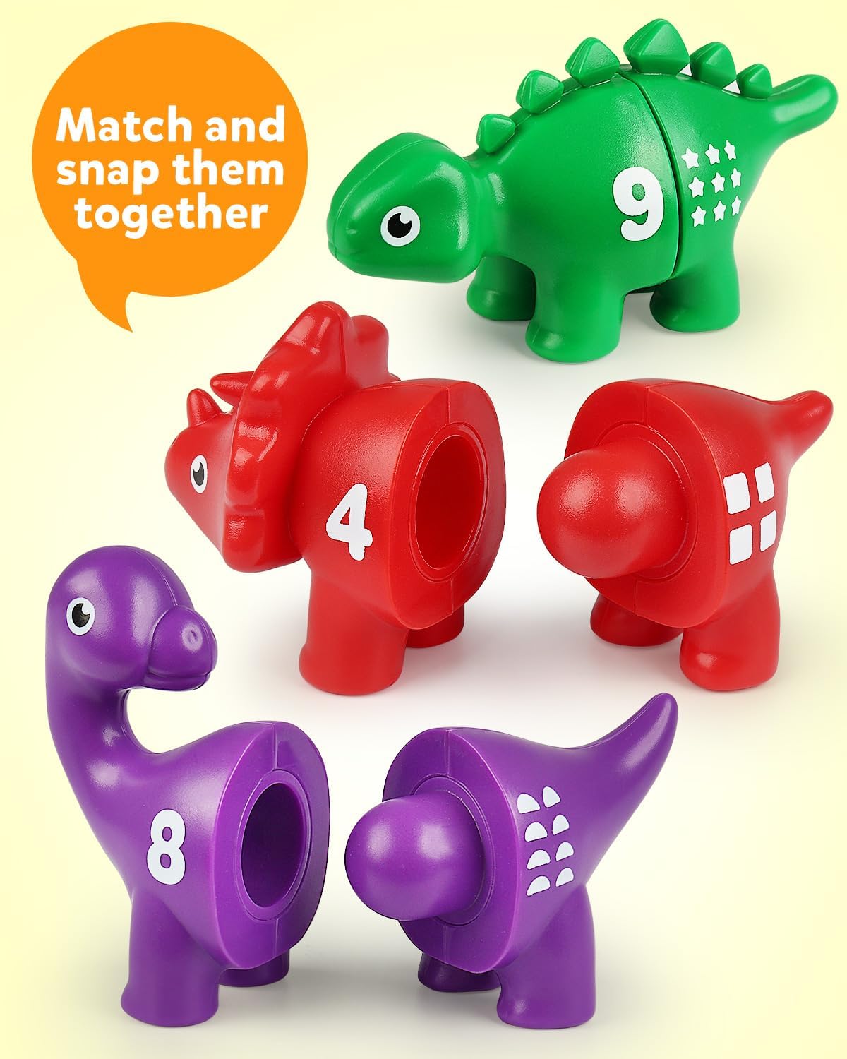 Coogam Number Matching Toy Set, 10pcs Double-Sided Animal Number Counting Game, Preschool Montessori Fine Motor Skill Mathematics Educational Toys for 3 4 5 Year