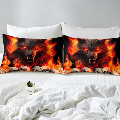 Manfei Musical Kids Fitted Sheet Full Size, MusicalGuitar Radio Drum Kit Headset Print Bedding Set 3pcs for Boys Girls, Rock Music Bed Cover with 2 Pillowcases, Soft Polyester Bedding, No Top Sheet