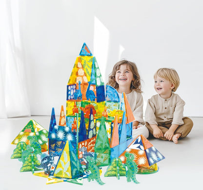MEGAGONTILES Marble Run Magnetic Tiles Set 120PCS | STEM-Authenticated Magnetic Building Blocks with Marble Track Pieces | Educational Construction Toy for Kids Ages 3–8 (Boys & Girls)