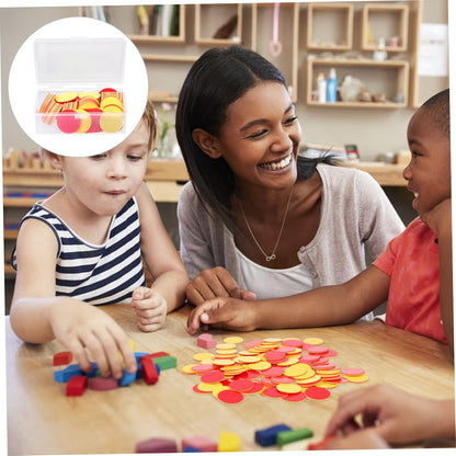 100Pcs Educational Counting Chips for Boys and Girls Plastic Round Disks Two-Color Math Teaching Aids for Home Learning and Classroom Activities