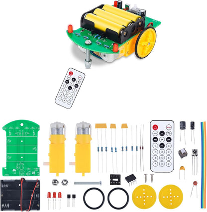 MiOYOOW Line Following Robot Car Kit, Beginners Smart Car Soldering Practice Kit STEM Educational Electronics Soldering Projects for School and Home Learning