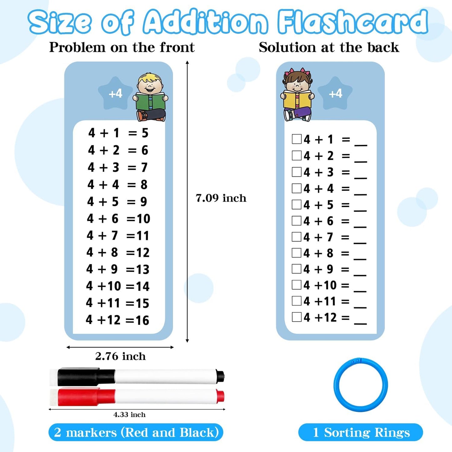1-12 Multiplication Flash Cards, Large Math Table Flashcards, Including 15 Cards, 2 Dry Erase Markers, 1 Rings, Educational Times Table Flashcards for Classroom Home, for 1st to 3rd Grades