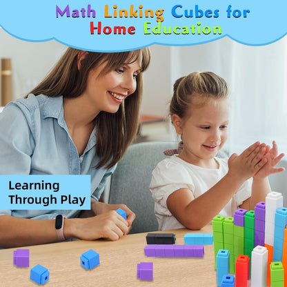 1000 Pcs Math Linking Cubes for Classroom, Kids Counting Blocks for Math STEM Connecting Cubes Math Manipulatives Linking Building Blocks for Spatial Intelligence, Counting,and Creativity